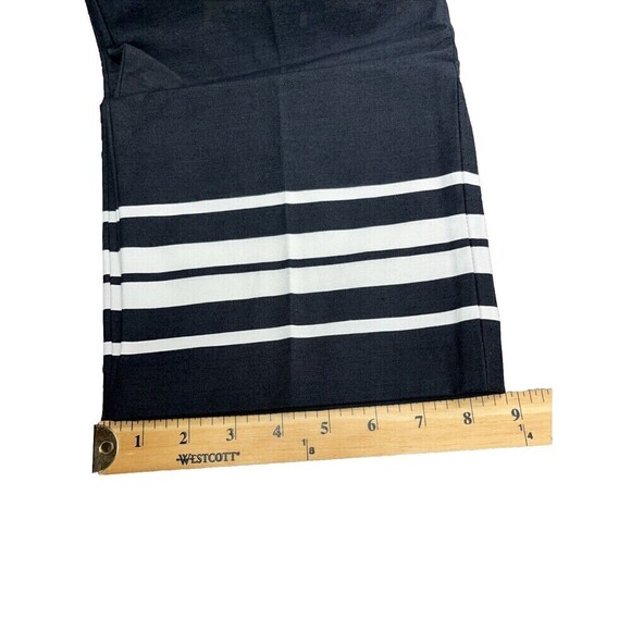Talbots Curvy Fit Crop Pants 12 Black White Stripe Hem Pockets High Rise New - Picture 15 of 16